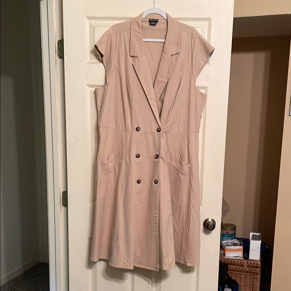 City Chic Tan Coatdress
